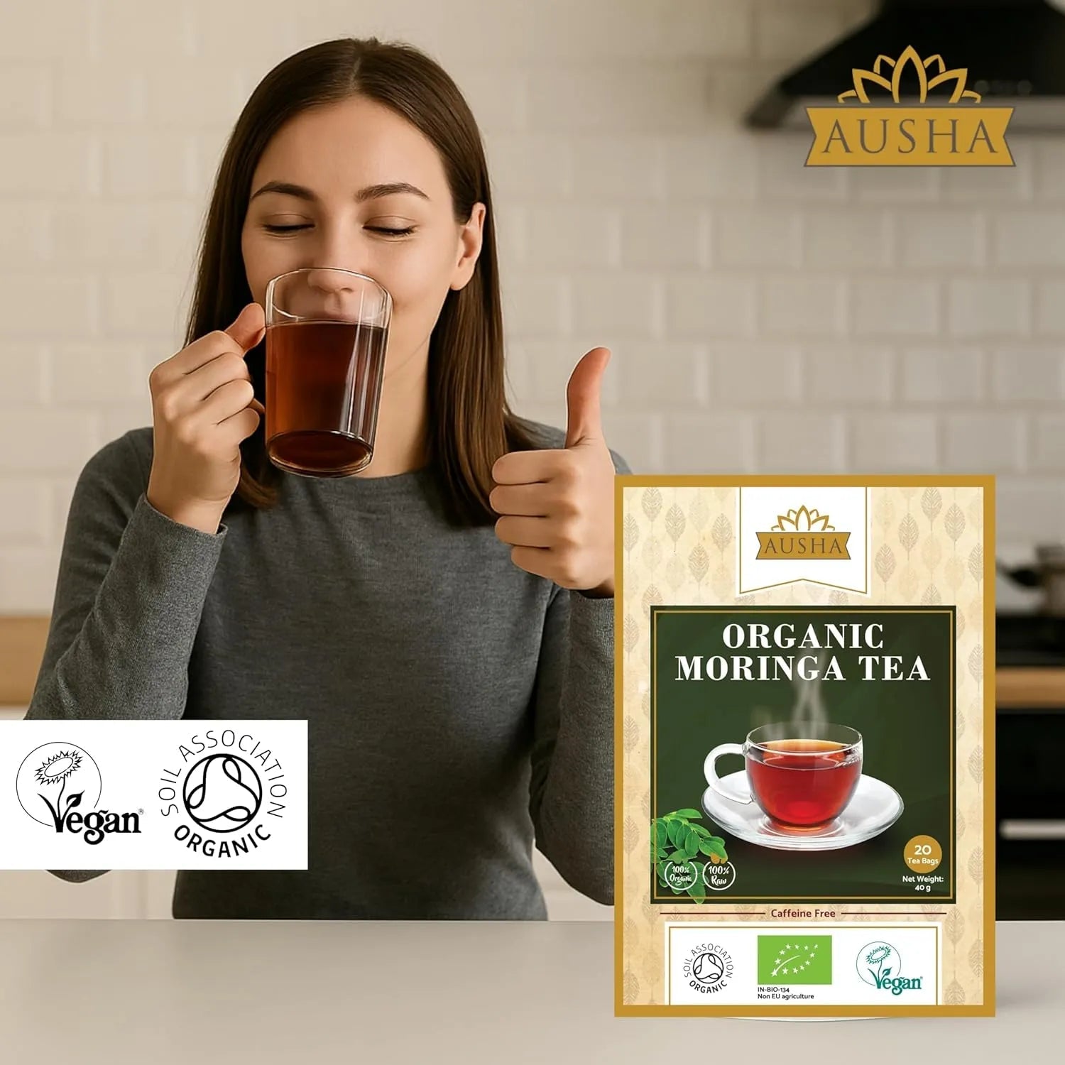 Organic Moringa Herbal Infusion Tea 20 Bags - Ausha - Teas - Ausha