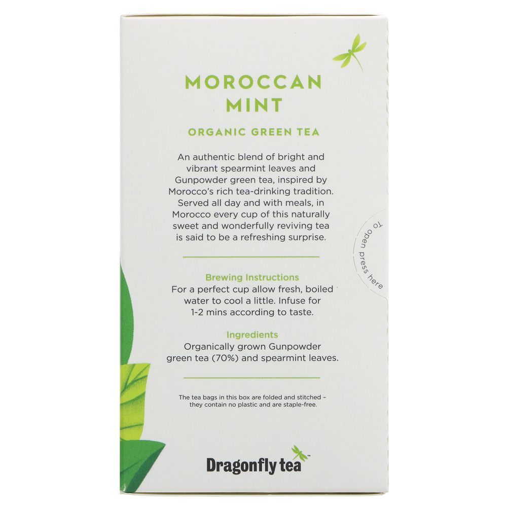 Organic Moroccan Mint Green Tea 20 bags - Dragonfly Tea - Green tea - Eco Natural Products