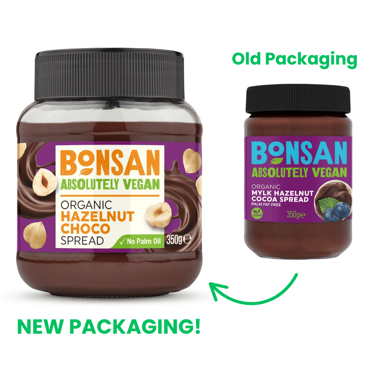 Organic Mylk Hazelnut Cacao Vegan Spread 350g - Bonsan - Chocolate Spreads - Bonsan