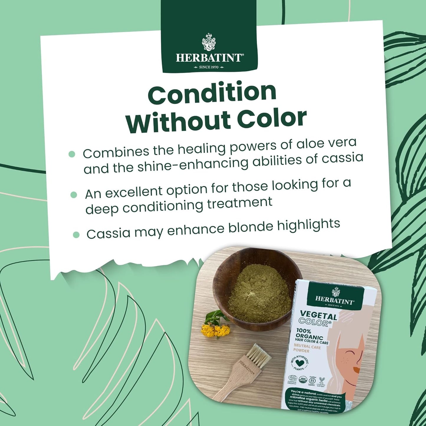 Organic Neutral Cassia Power Vegetal Colour 100g - Herbatint - Vegetal color - Eco Natural Products