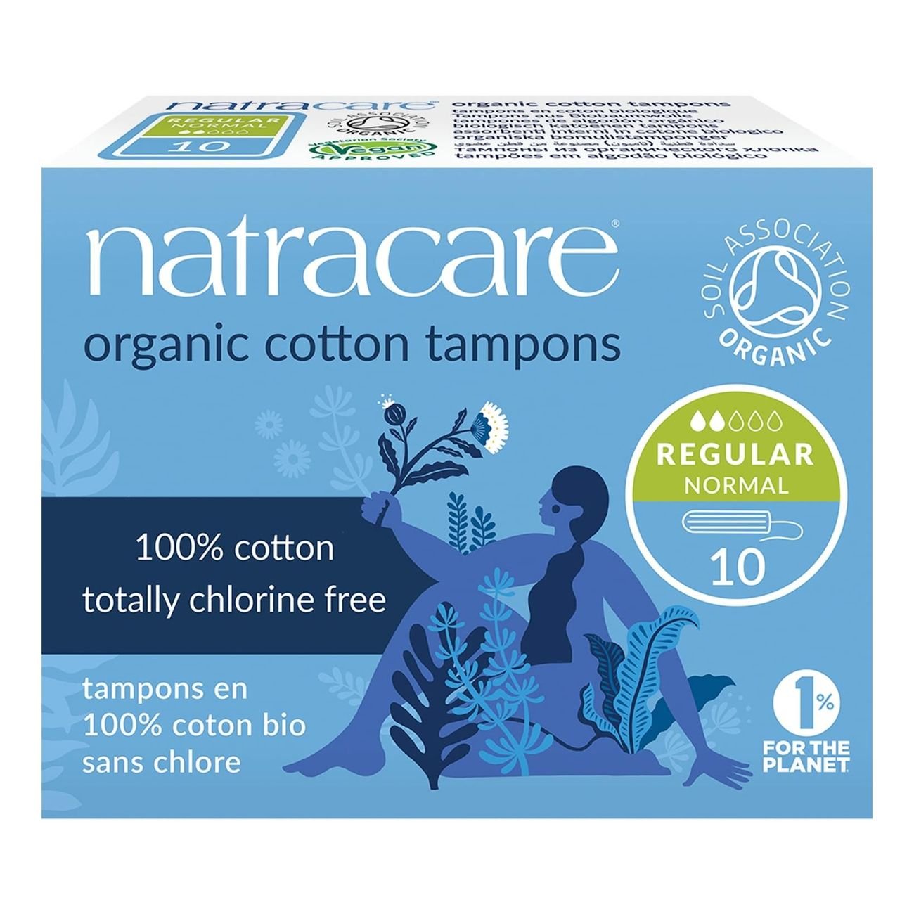 Organic Non Applicator Tampons Regular 10 Per Pack - Natracare - Feminine Sanitary Supplies - Eco Natural Products