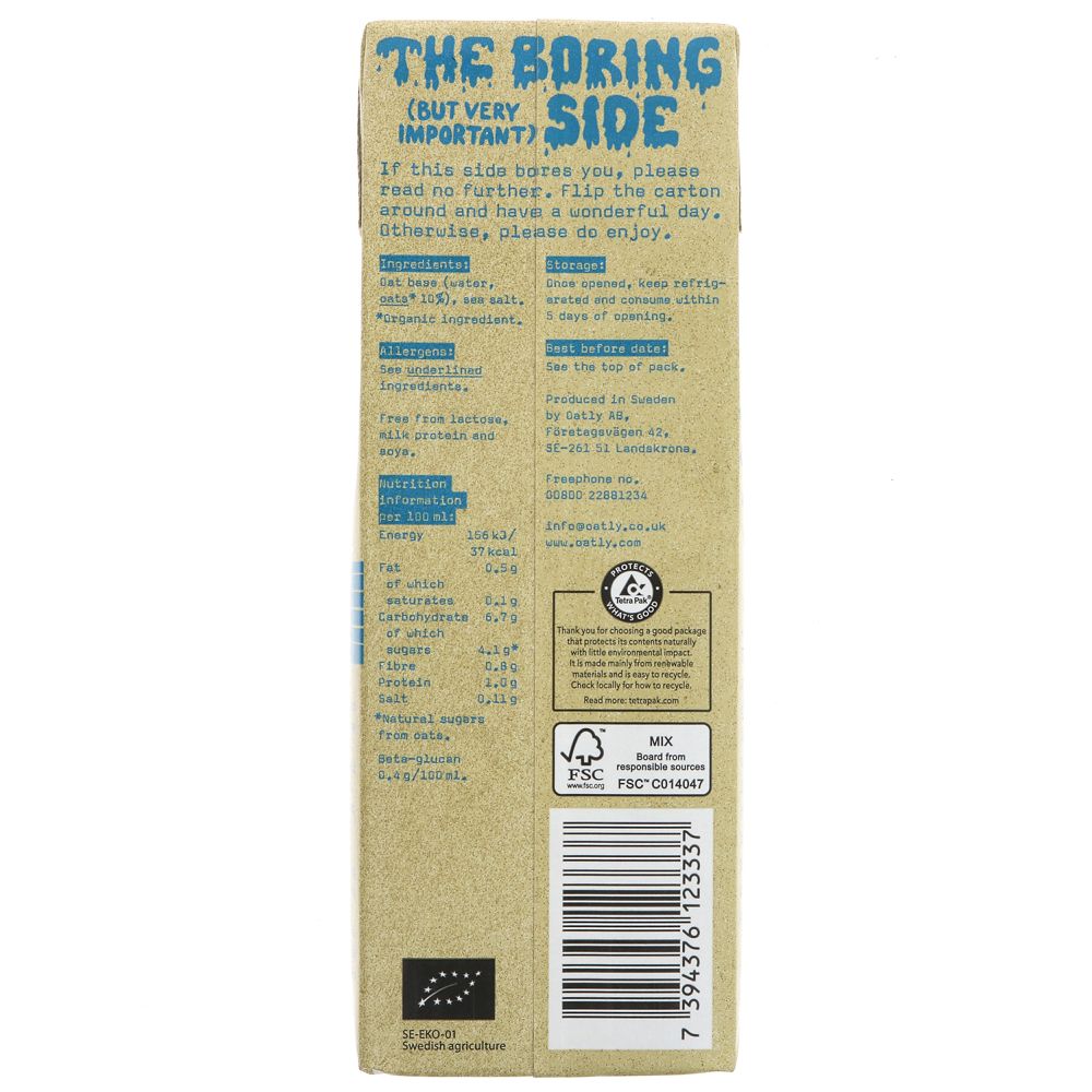 Organic Oat Drink 1L - Oatly - Milk Alternative - Eco Natural Products