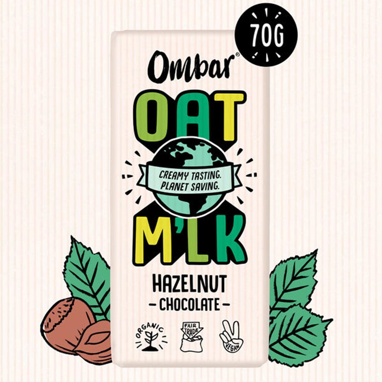 Organic Oat Milk Hazelnut Chocolate 70g - Ombar - Chocolate - Eco Natural Products