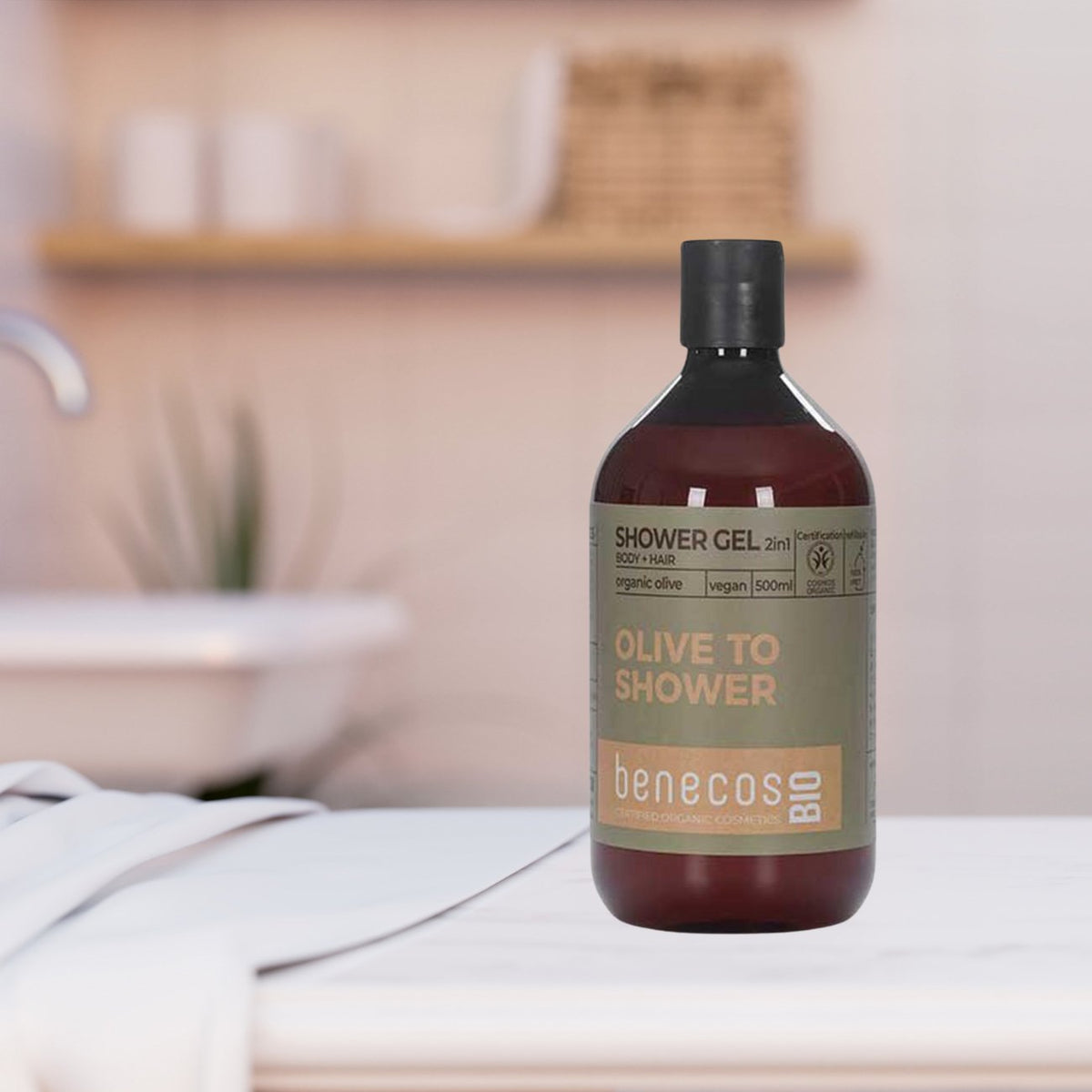 Organic Olive 2in1 Body + Hair Shower Gel 500ml - Benecos - Shower gel - Eco Natural Products