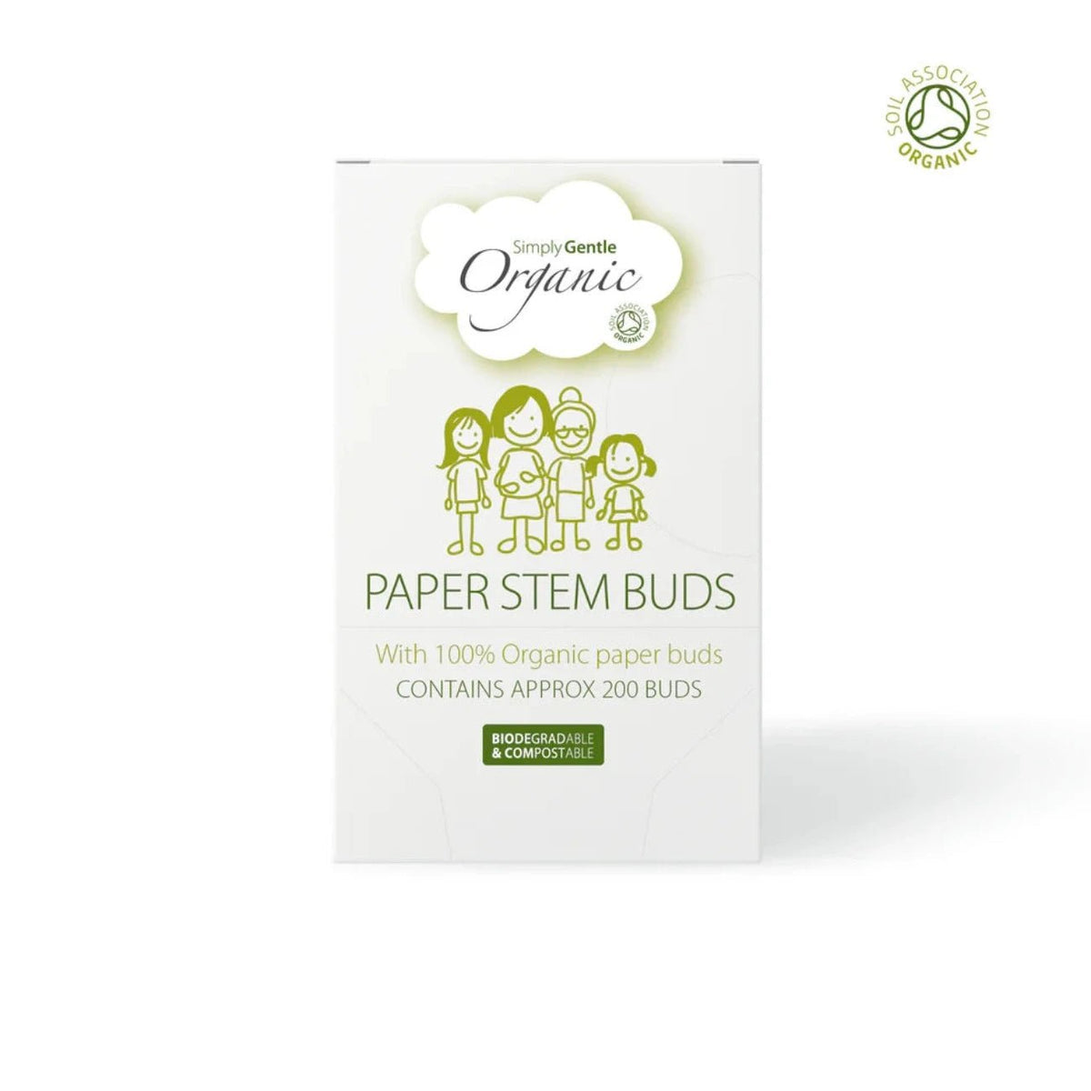 Organic Paper Stem Buds 200's - Simply Gentle - Cotton Buds - Eco Natural Products