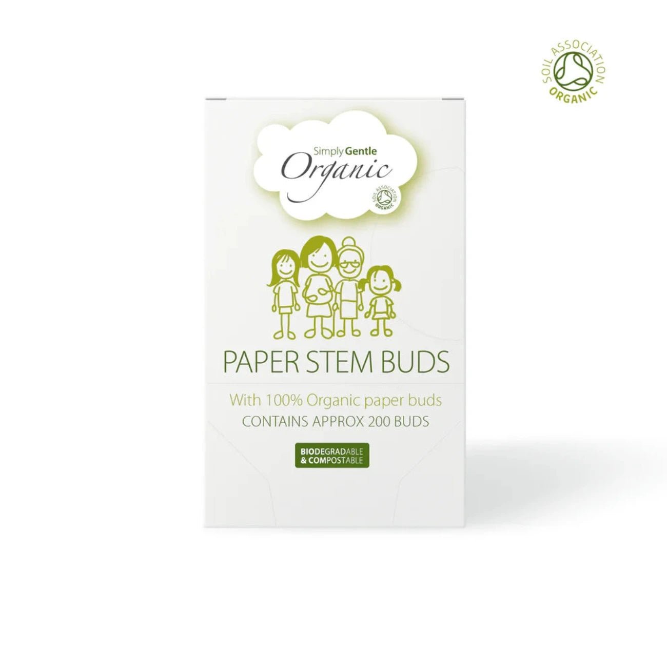 Organic Paper Stem Buds 200's - Simply Gentle - Cotton Buds - Eco Natural Products