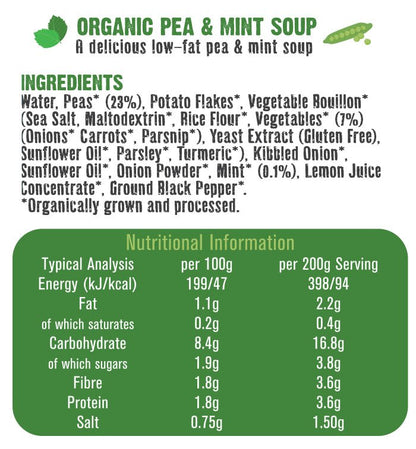 Organic Pea and Mint Soup 400g - Free & Easy - Soups & Broths - Eco Natural Products
