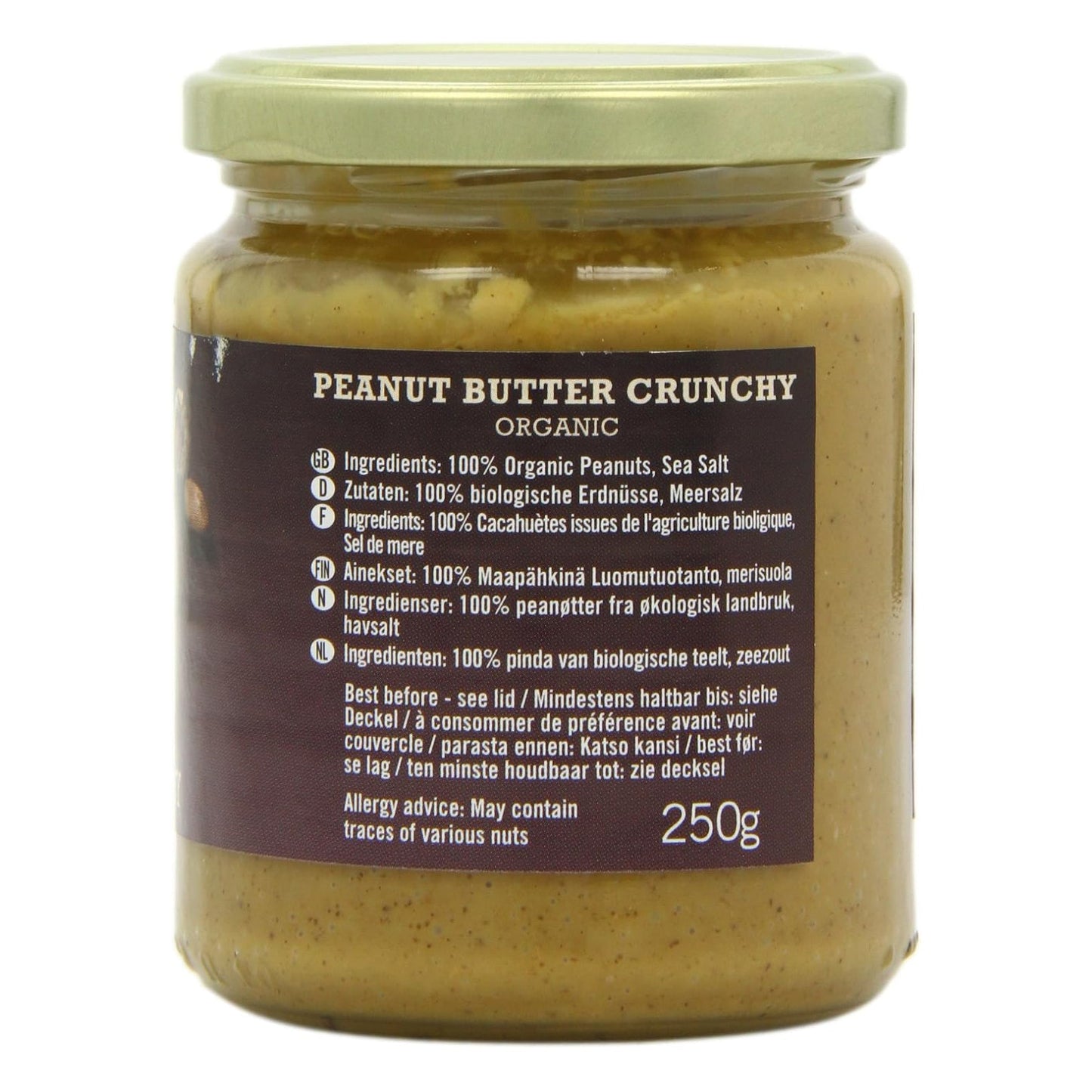 Organic Peanut Butter Crunchy With Salt 250g - Biona - Peanut Butter - Eco Natural Products