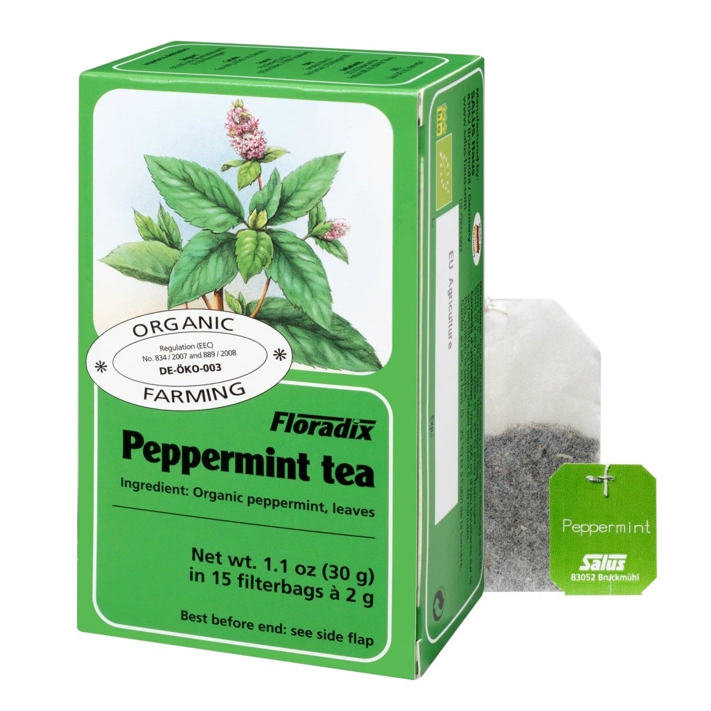 Organic Peppermint Herbal Tea 15 Bags [BLACK FRIDAY] - Eco Natural Products - Floradix - Tea herbal