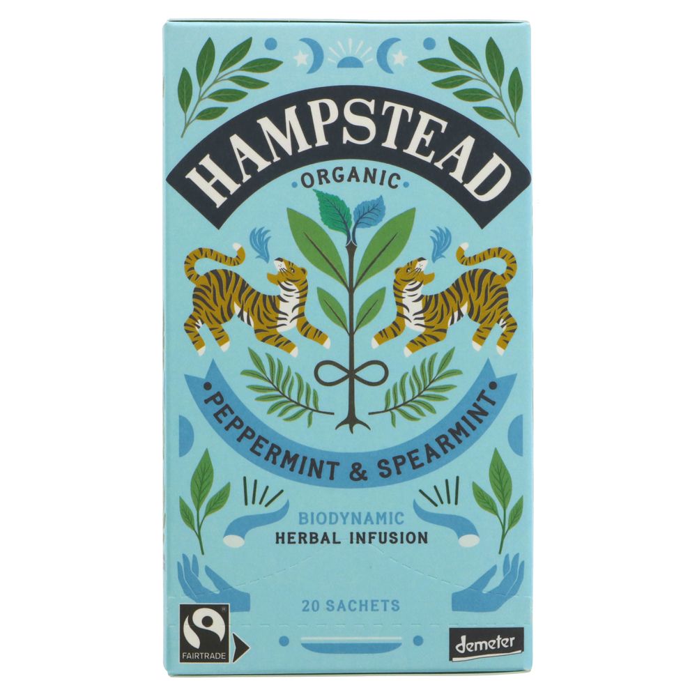 Organic Peppermint & Spearmint Herbal Infusion 20 bags - Hampstead Tea - Hebal infusion - Eco Natural Products