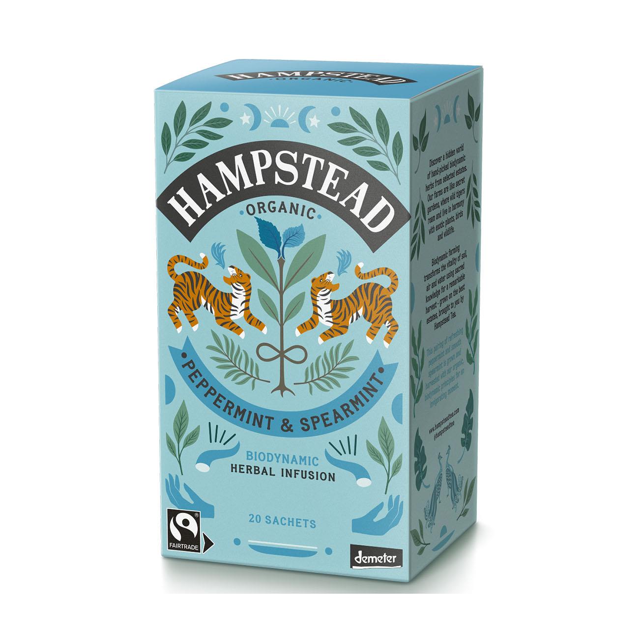 Organic Peppermint & Spearmint Herbal Infusion 20 bags - Hampstead Tea - Hebal infusion - Eco Natural Products