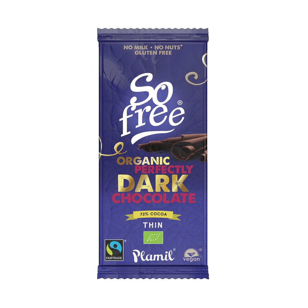 Organic Perfectly Dark So Free 72% Cocoa Chocolate Bar 80g [BLACK FRIDAY] - Eco Natural Products - Plamil - Chocolate Bar