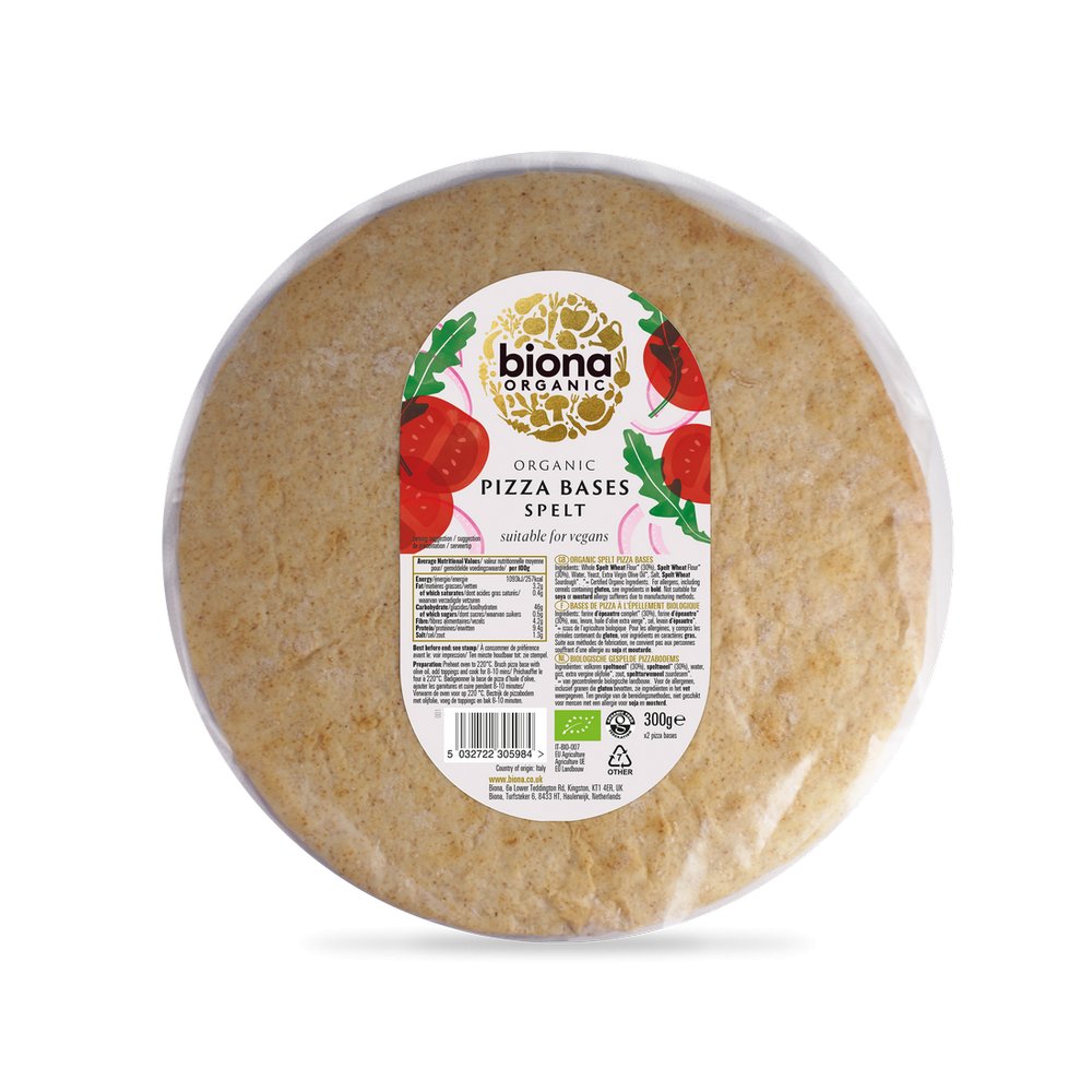 Organic Pizza Bases Spelt Flour 300g - Biona - For Baking - Eco Natural Products