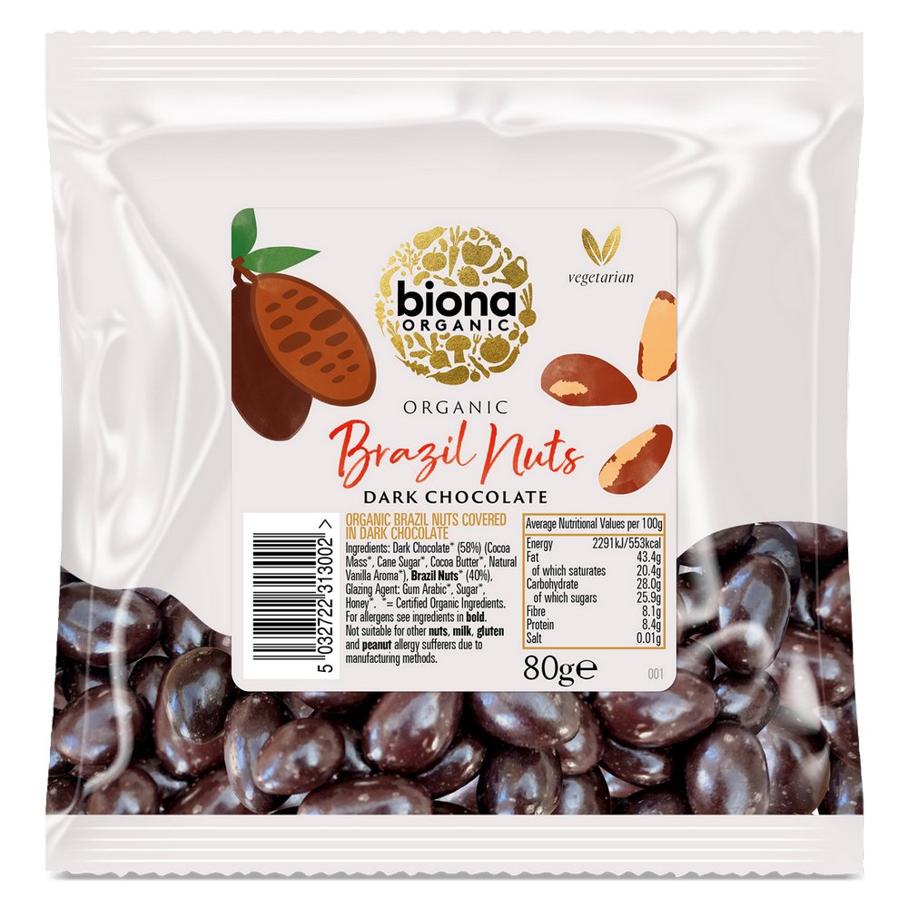 Organic Plain Chocolate Covered Rainforest Brazils 80g - Biona - Chocolate - Eco Natural Products