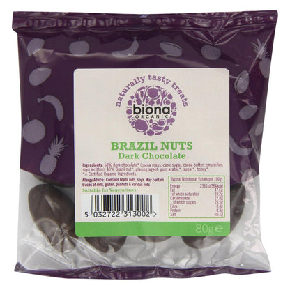 Organic Plain Chocolate Covered Rainforest Brazils 80g - Biona - Chocolate - Eco Natural Products
