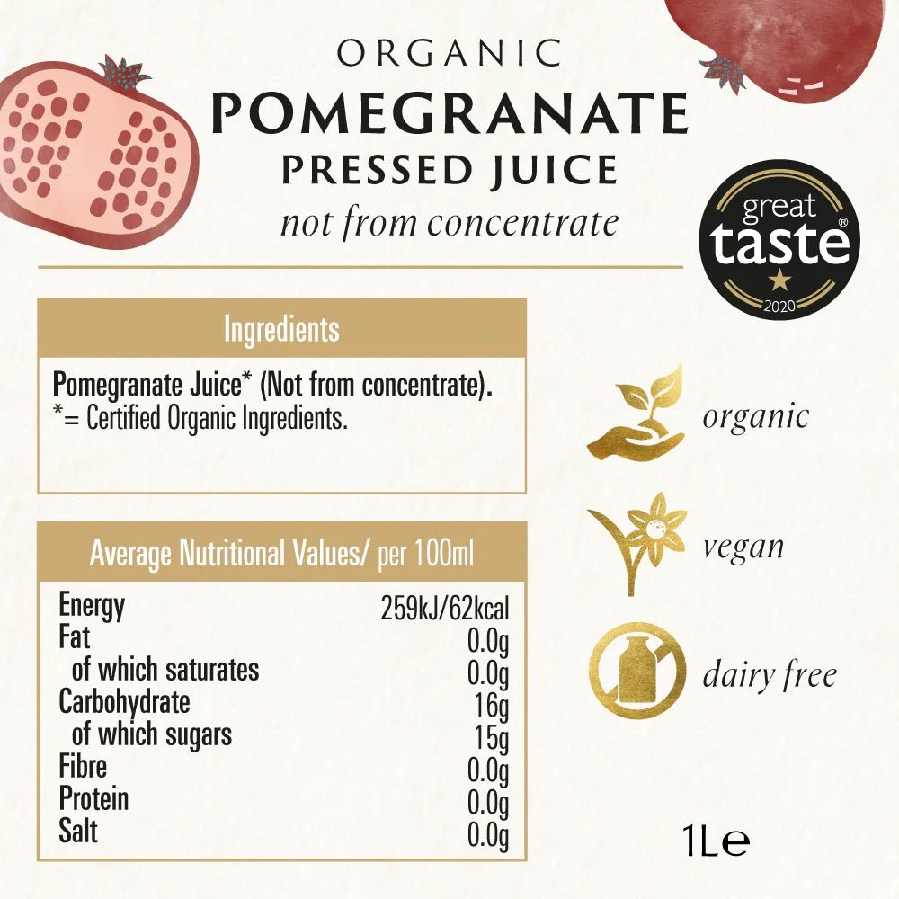 Organic Pomegranate Juice Pure 1000ml - Biona - Juice - Eco Natural Products