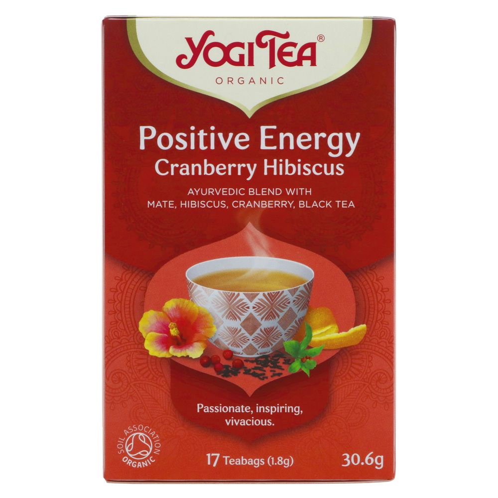 Organic Positive Energy Cranberry Hibiscus Black Tea 17 Bags - Yogi Tea - Tea - Eco Natural Products