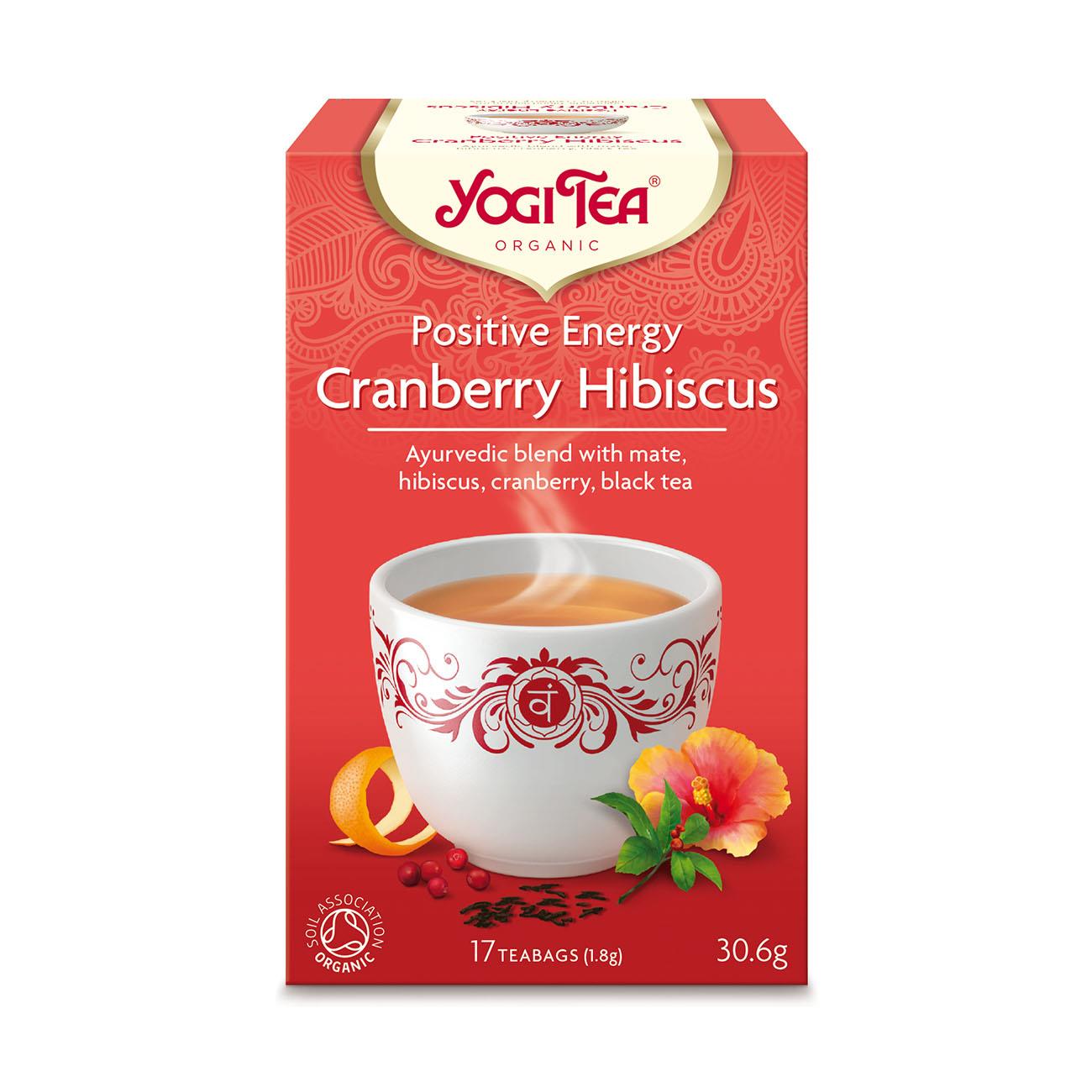 Organic Positive Energy Cranberry Hibiscus Black Tea 17 Bags - Yogi Tea - Tea - Eco Natural Products