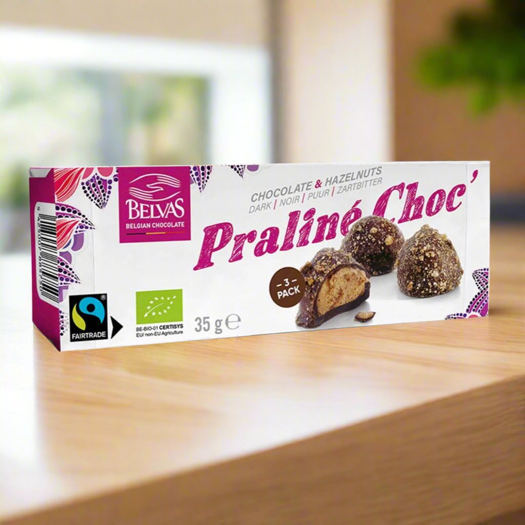 Organic Praline Chocolate 35g - Belvas - Chocolate - Eco Natural Products