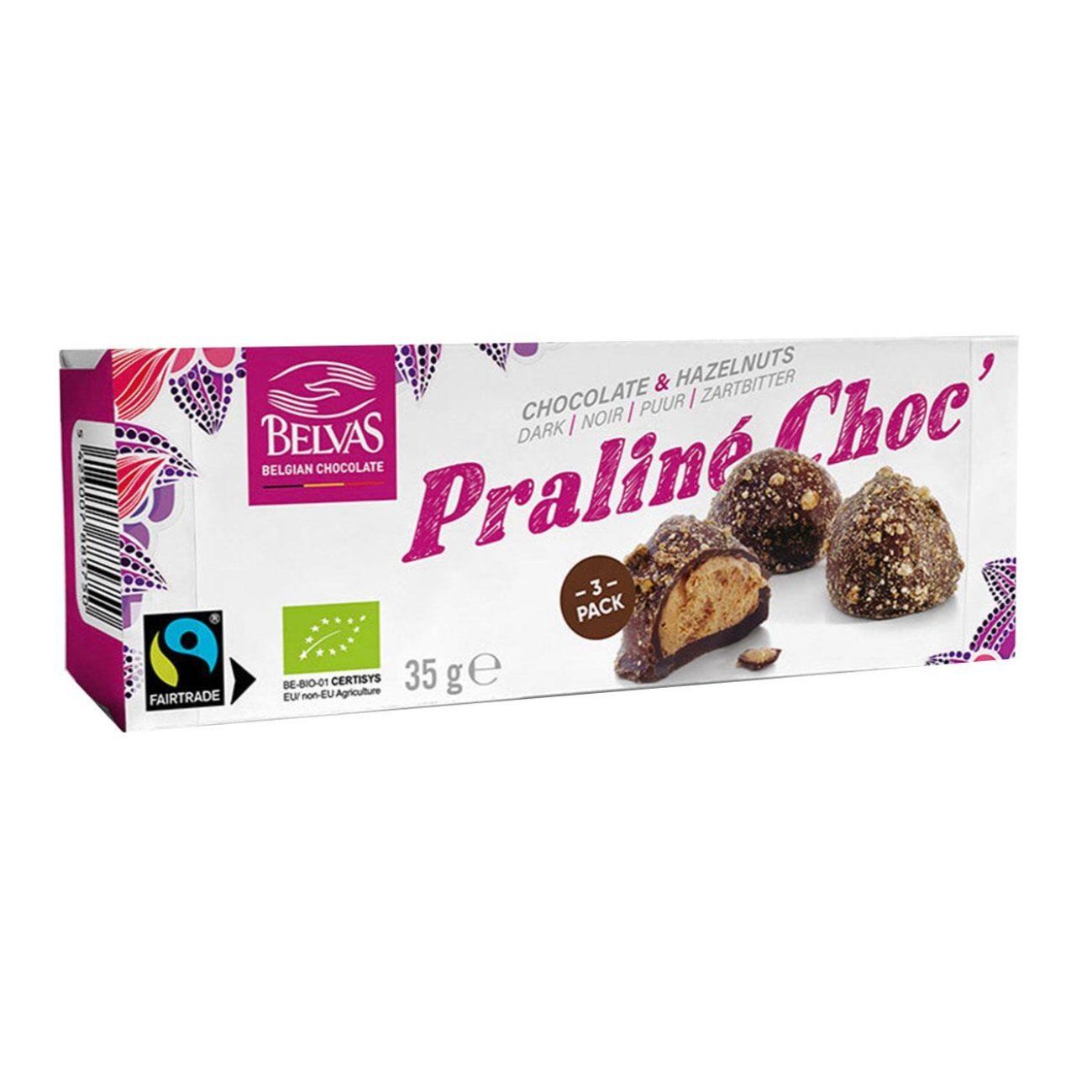 Organic Praline Chocolate 35g - Belvas - Chocolate - Eco Natural Products