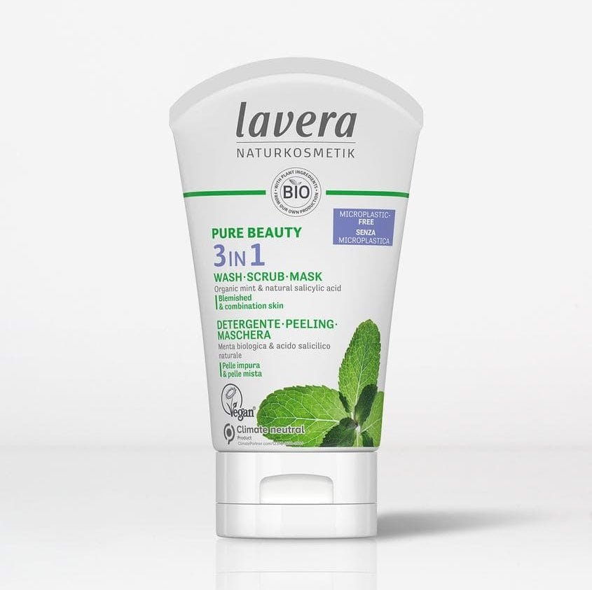 Organic Pure Beauty 3 In 1 Wash Scrub Mask 125ml - Lavera - 3 In 1 Wash Scrub Mask - Eco Natural Products