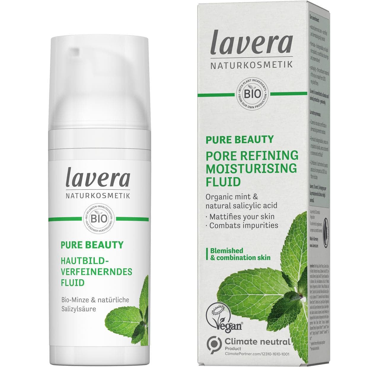 Organic Pure Beauty Pore Refining Moisturising Fluid 50ml - Lavera - Moisturising fluid - Eco Natural Products