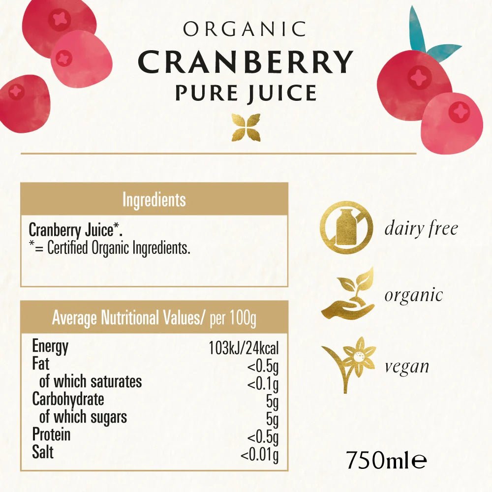 Organic Pure Cranberry Juice 750ml [BLACK FRIDAY] - Eco Natural Products - Biona - Juice