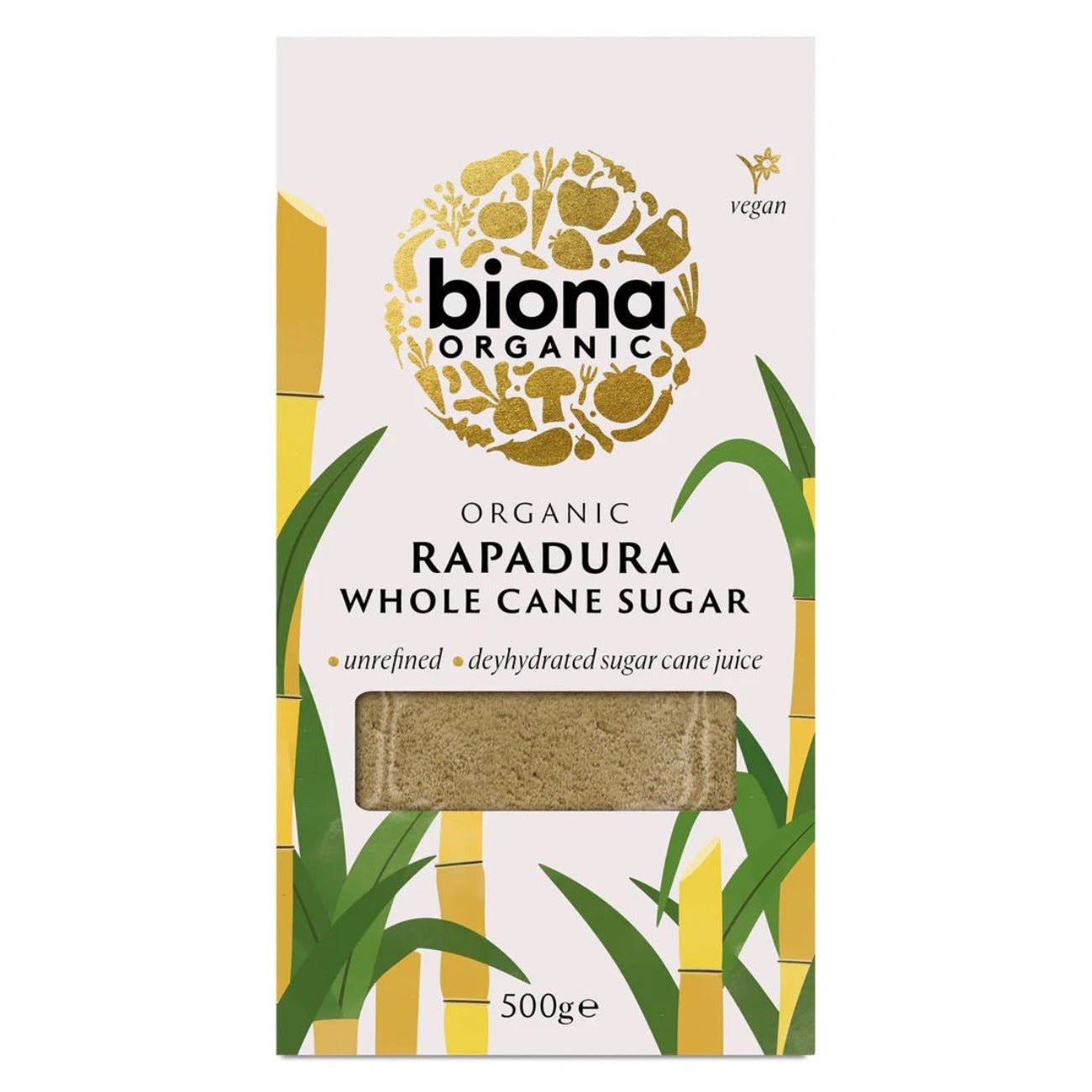 Organic Rapadura Wholecane Sugar 500g - Biona - Sweetener - Eco Natural Products