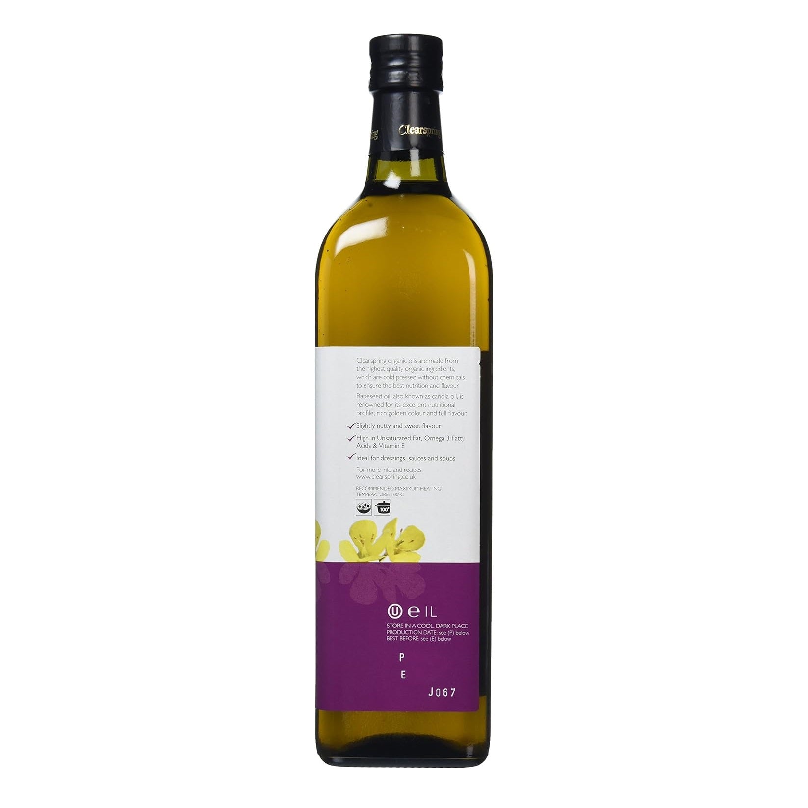 Organic Rapeseed Cold Pressed Oil 1L - Clearspring - Oil - Eco Natural Products