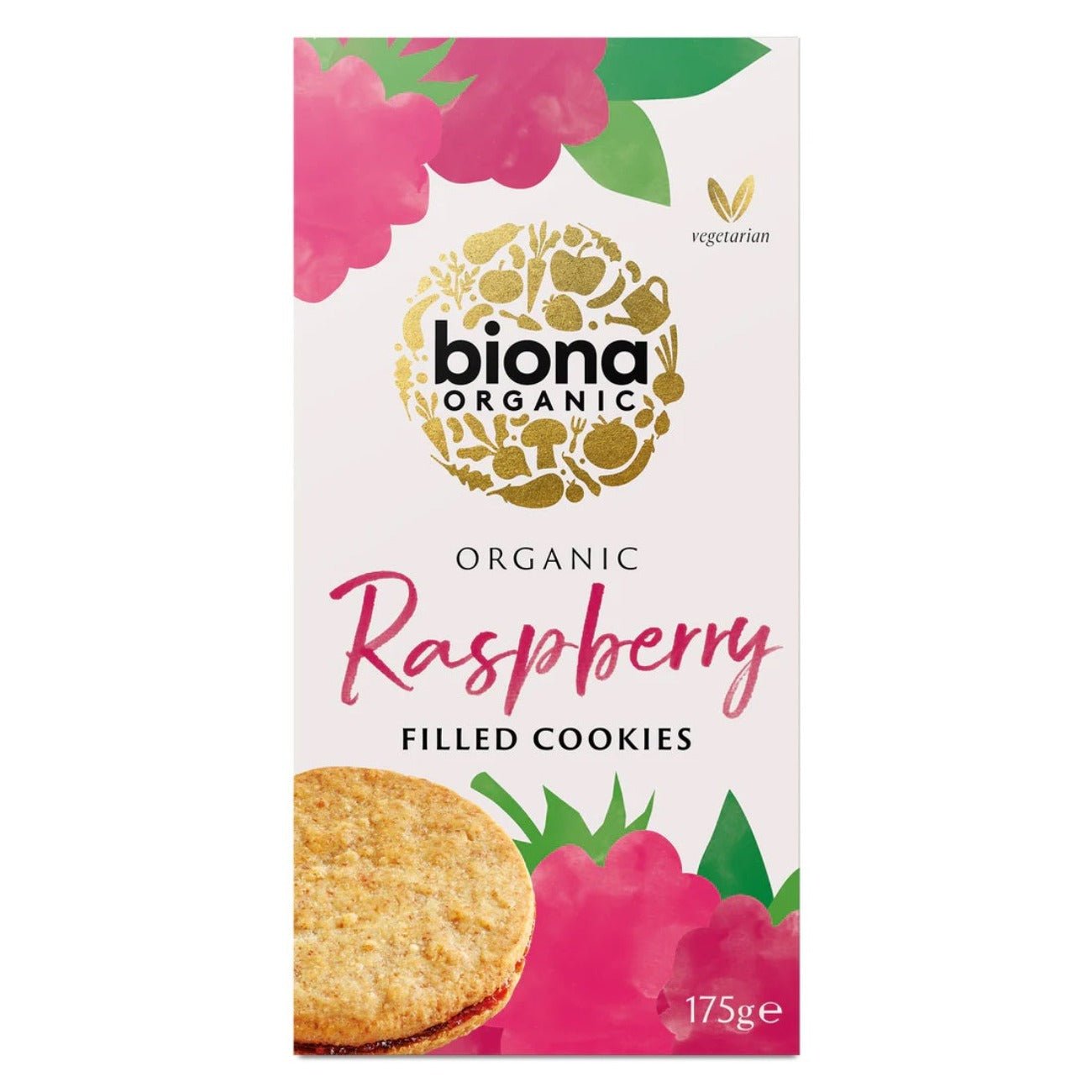 Organic Raspberry Filled Cookies 175g - Biona - Cookies - Eco Natural Products