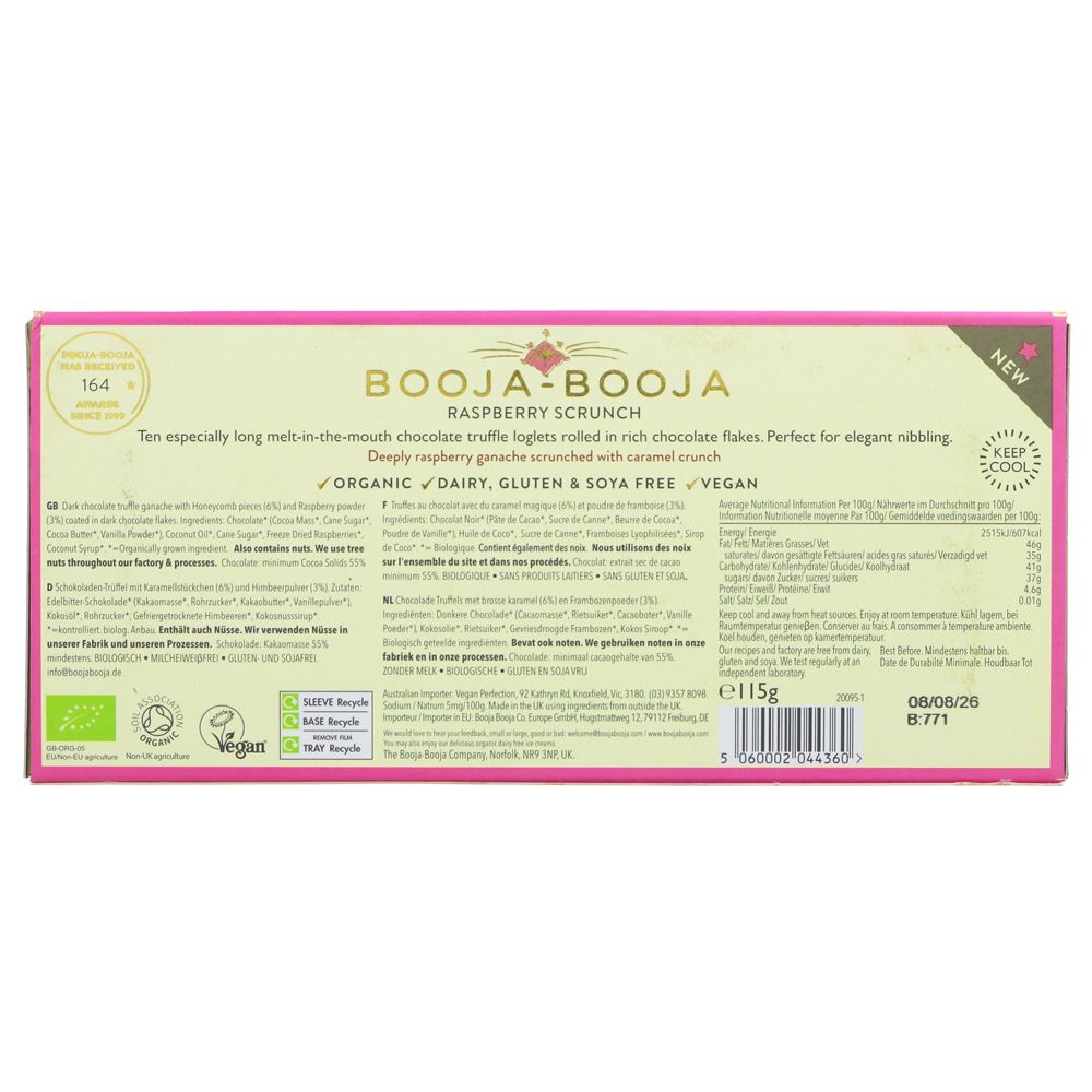 Organic Raspberry Scrunch Chocolate Easter Truffle Loglets 115g - Booja - Booja - Truffles - Booja - Booja