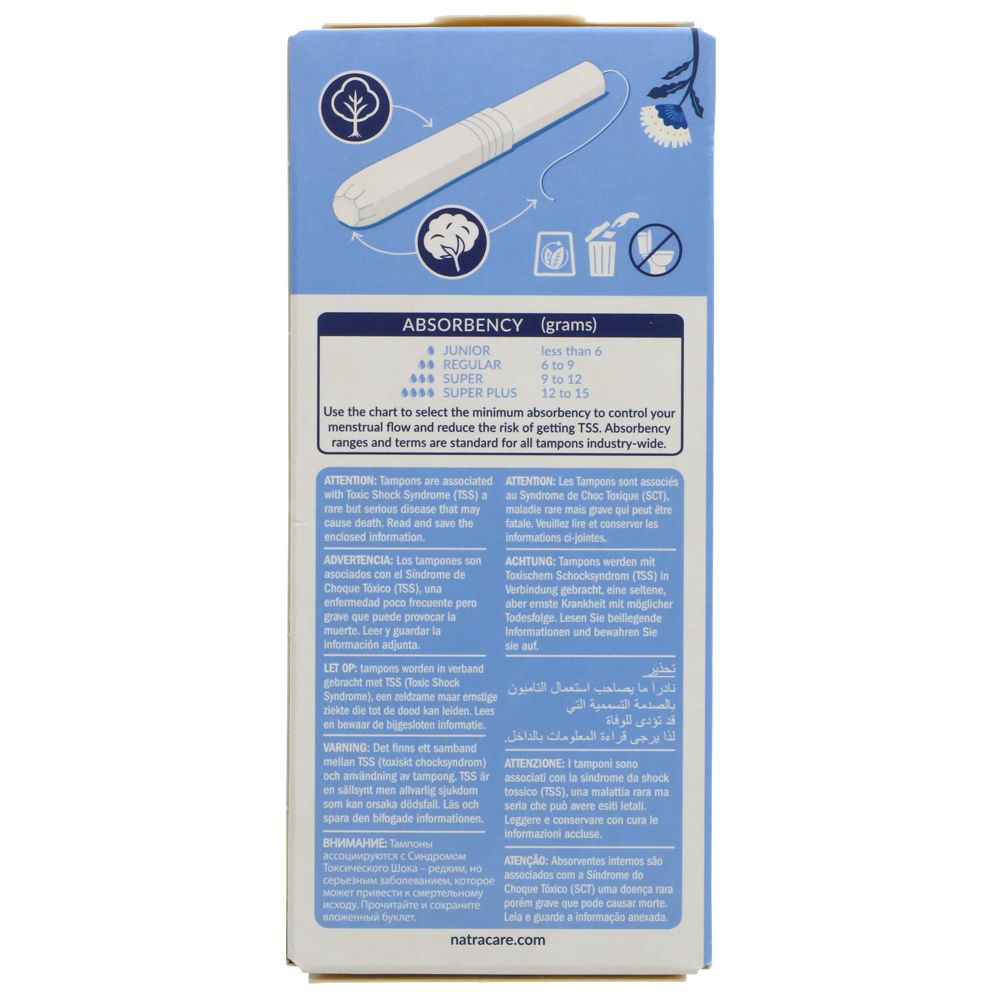 Organic Regular Applicator Tampons 16 Per Pack - Natracare - Feminine Sanitary Supplies - Eco Natural Products