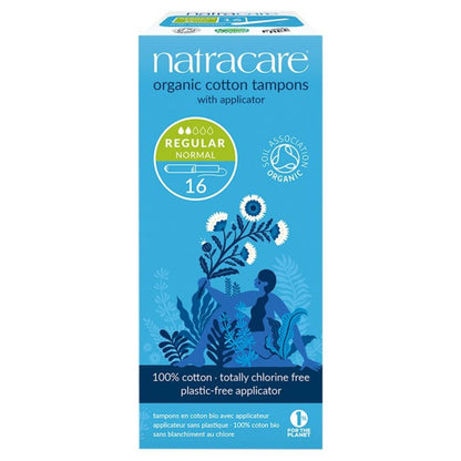 Organic Regular Applicator Tampons 16 Per Pack - Natracare - Feminine Sanitary Supplies - Eco Natural Products