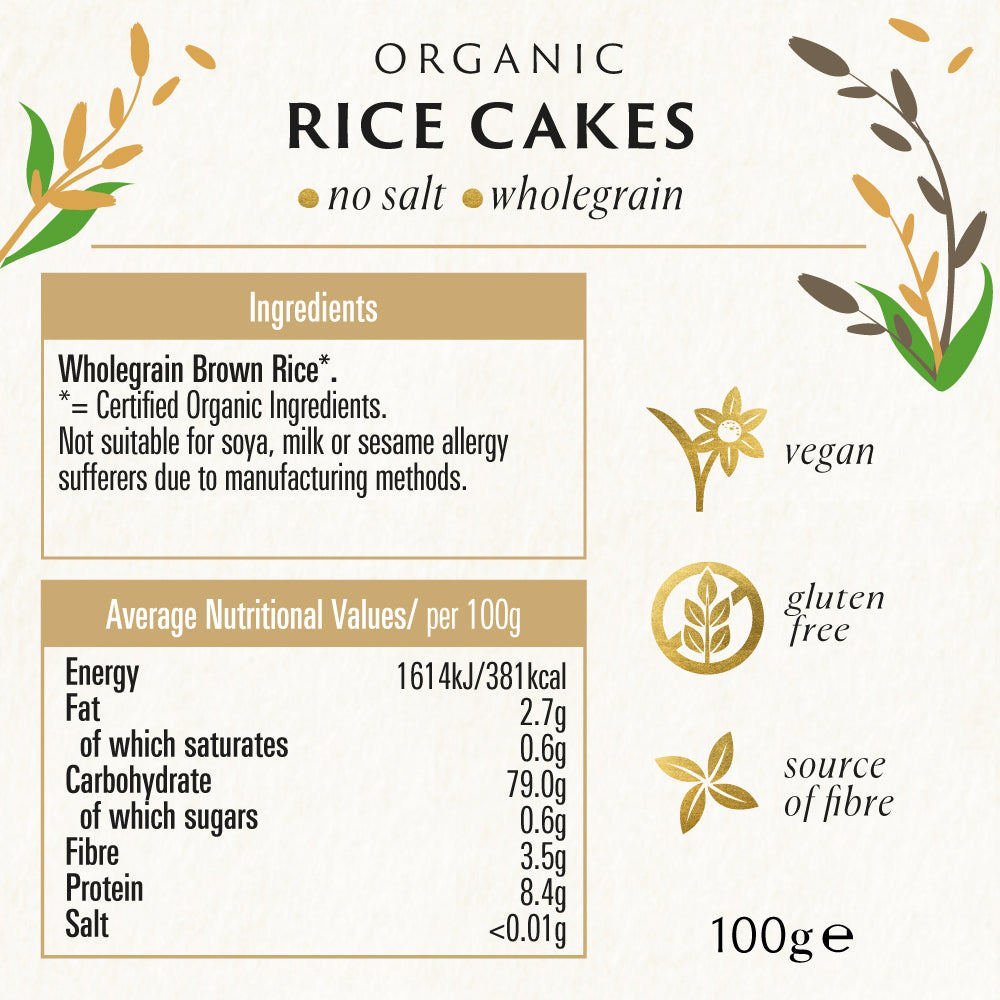 Organic Rice Cakes No Salt 100g - Biona - Rice Crackers - Eco Natural Products