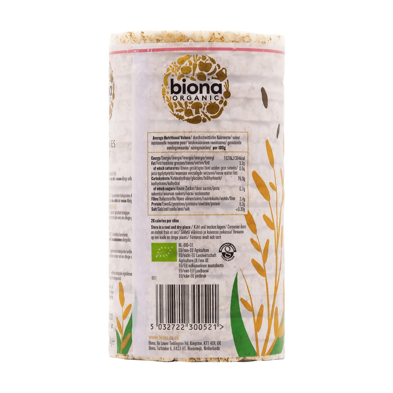 Organic Rice Cakes with Salt 100g - Biona - Puffed Rice Cakes - Biona