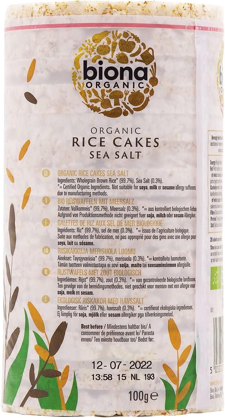Organic Rice Cakes with Salt 100g - Biona - Snack - Eco Natural Products
