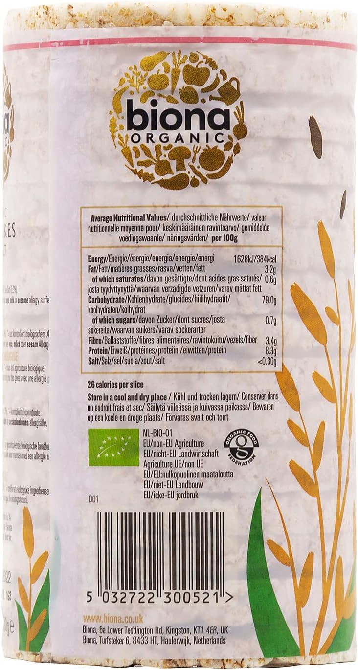 Organic Rice Cakes with Salt 100g - Biona - Snack - Eco Natural Products