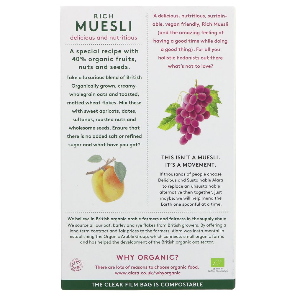 Organic Rich Muesli 500g - Alara - Muesli - Eco Natural Products