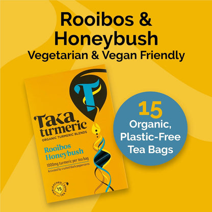 Organic Rooibos Honeybush 15 Sachets - Taka Turmeric - Tea herbal - Eco Natural Products