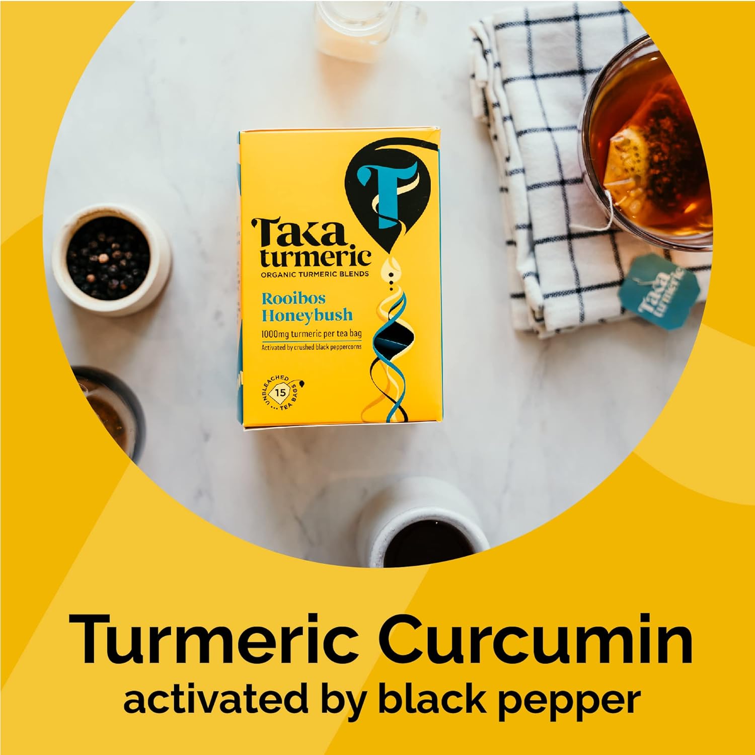 Organic Rooibos Honeybush 15 Sachets - Taka Turmeric - Tea herbal - Eco Natural Products