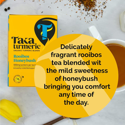 Organic Rooibos Honeybush 15 Sachets - Taka Turmeric - Tea herbal - Eco Natural Products