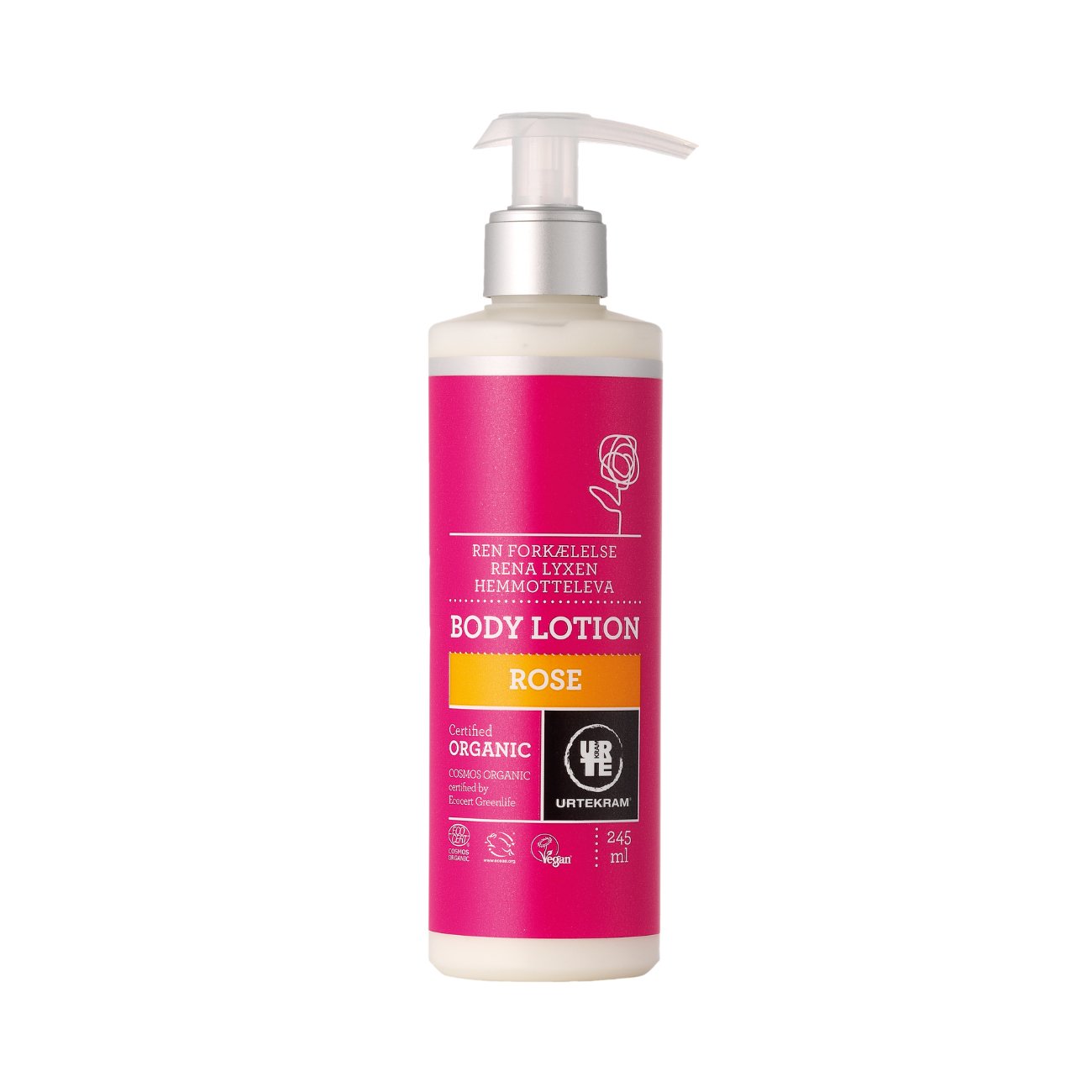 Organic Rose Body Lotion Pump 245ml [BLACK FRIDAY] - Eco Natural Products - Urtekram - Body Lotion