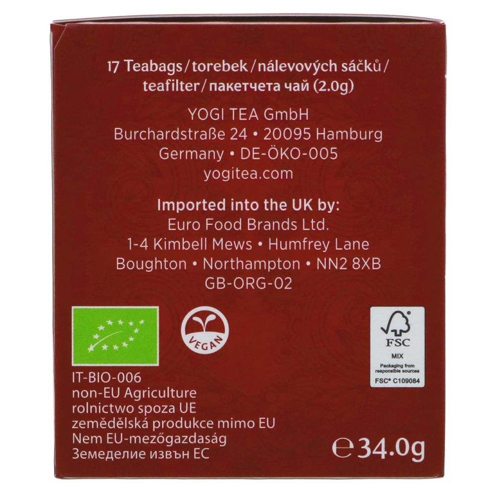 Organic Rose Herbal Tea 17 Bags - Yogi Tea - Tea - Eco Natural Products