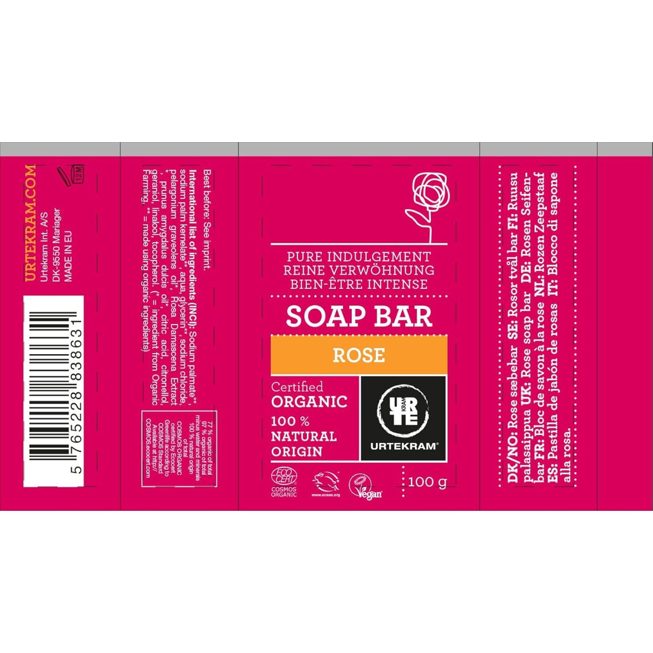 Organic Rose Soap 100g [BLACK FRIDAY] - Eco Natural Products - Urtekram - Soap bar