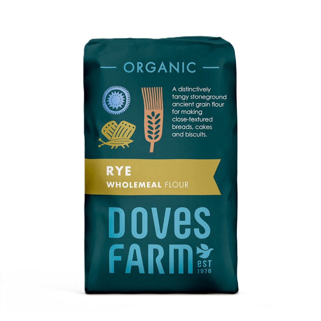 Organic Rye Wholemeal Flour 1kg - Doves Farm - Flour - Eco Natural Products