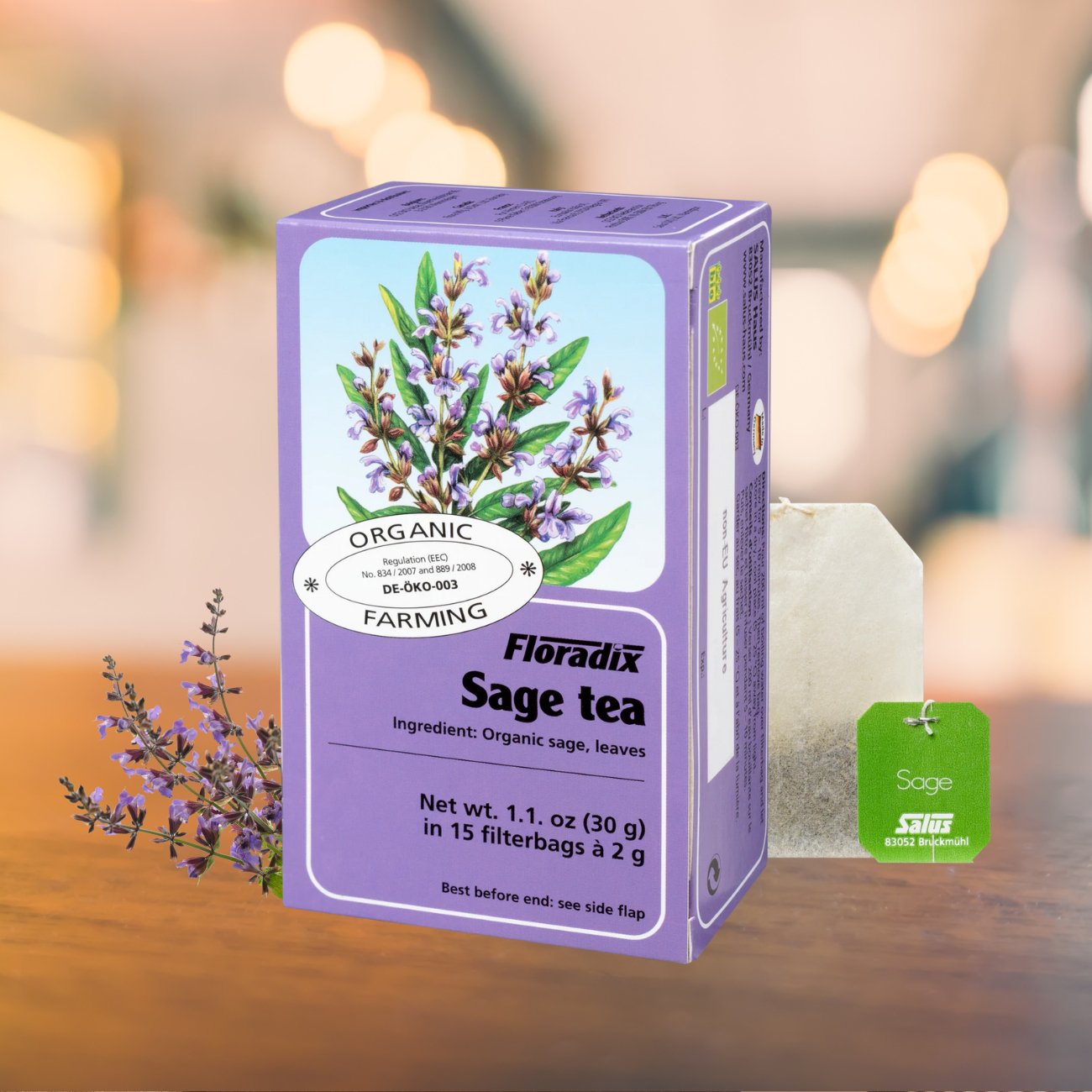 Organic Sage Herbal Tea 15 Bags - Floradix - Herbal tea - Eco Natural Products