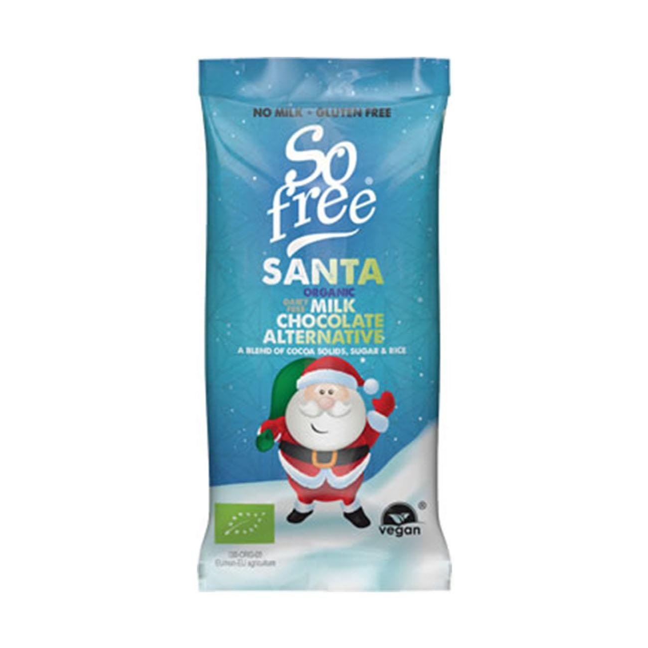 Organic Santa Milk Chocolate Alternative Bar 20g - Plamil - Chocolate - Eco Natural Products