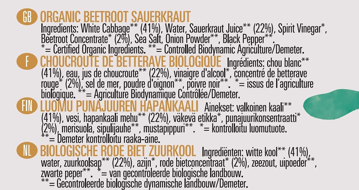 Organic Sauerkraut Ruby Beetroot 350g [BLACK FRIDAY] - Eco Natural Products - Biona - Preserved Vegetables