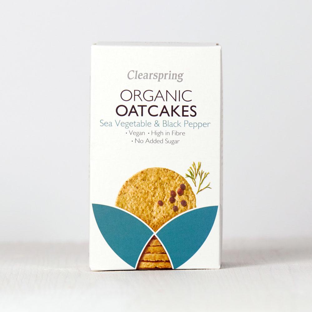 Organic Sea Vegetable & Black Pepper Oatcakes 200g - Clearspring - Cake - Eco Natural Products