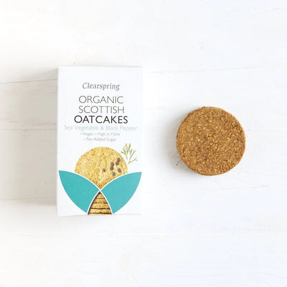 Organic Sea Vegetable & Black Pepper Oatcakes 200g - Clearspring - Cake - Eco Natural Products